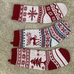 Knit Christmas Stockings Brand New 