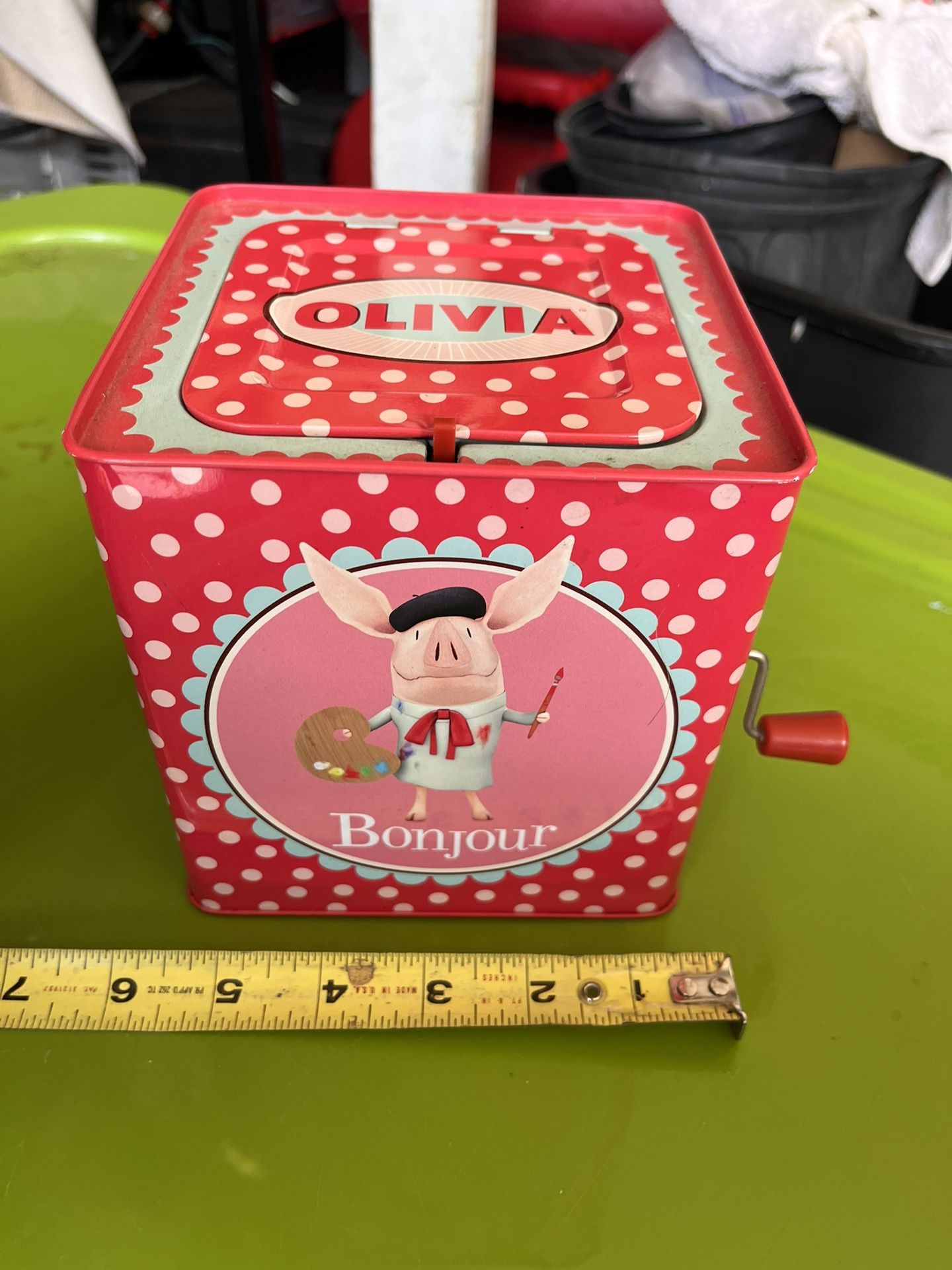 Olivia Pig Jack In Box Vintage Toy
