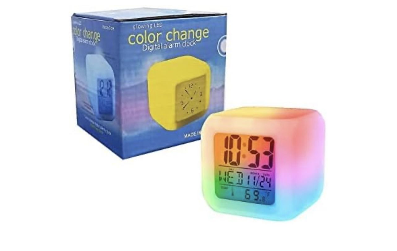 Baseball Design Color Change Digital Alarm Clock