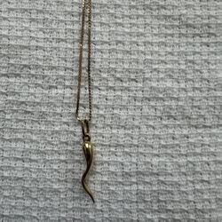 14 Kt Gold Pendant And Chain