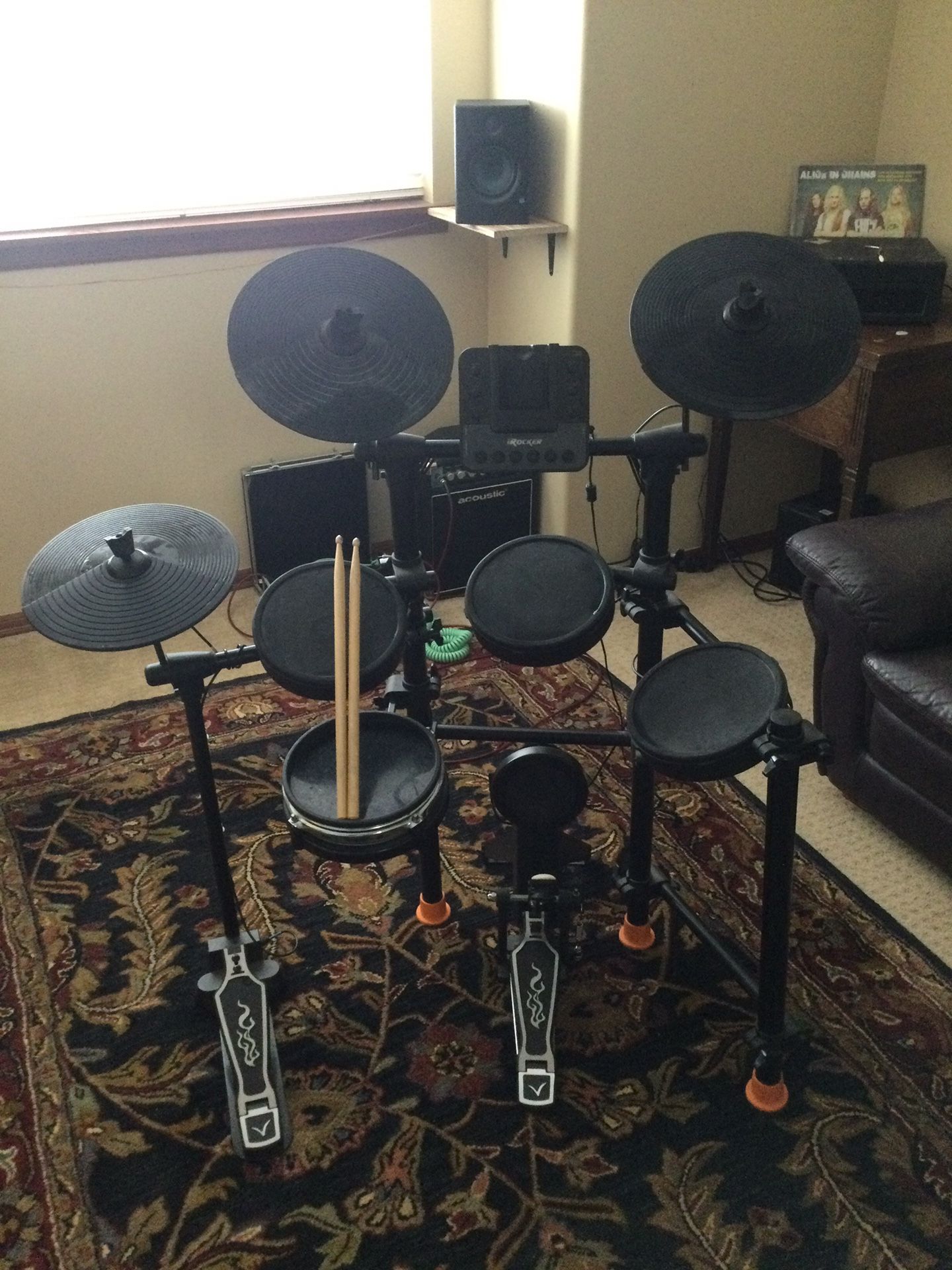 Jammin Pro IROCKER Midi Capable Electric Drum Set With Manual 