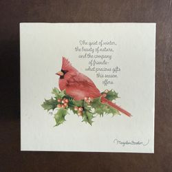 VTG Hallmark Natures Marjolein Bastin Cardinal  Christmas Box  Candle Set 3 NEW