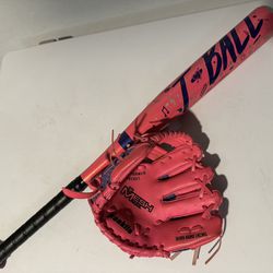 T-Ball Pink Bat And Glove