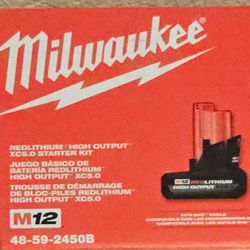 Milwaukee M12 5ah Battery $ charger 