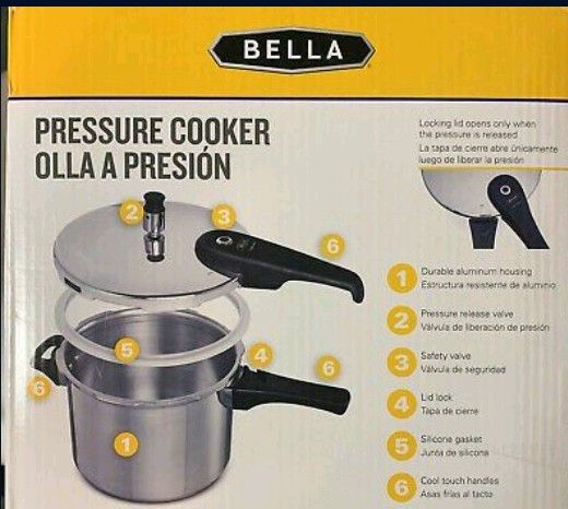 NEW 5 Quart Pressure Cooker Bella brand in box