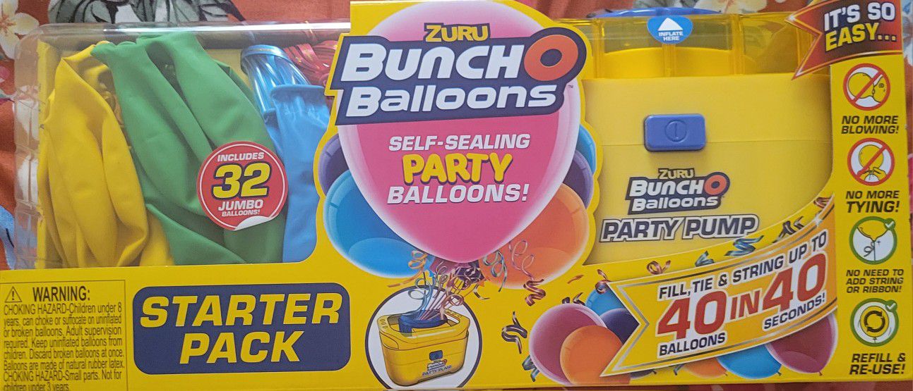 NEW. Bunch O Balloon Party Set (Inflator With Balloons) 