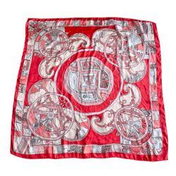 Hermes Red & Pink Washington’s Carriage Women’s 100% Pure Silk Shawl Scarf
