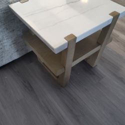White Marble Top Side Table

