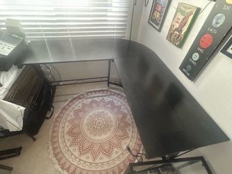 Black L-Shaped Corner Desk 51” x 51”