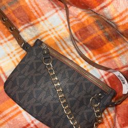 Mk Monogram Fanny Pack with Chain