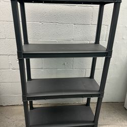 4 Tier Plastic Black Shelves 