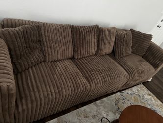 Brown Corduroy Fabric Sofa