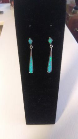 Mystic opal and sterling silver earings