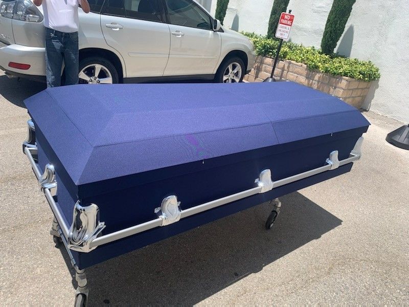 Cloth Covered Casket Navy Blue Adult