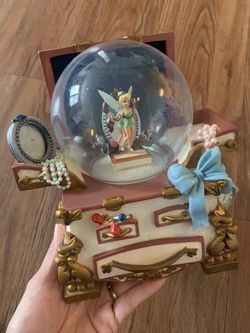 Disney Tinker Bell Hidden Treasure Chest Snow Globe Jewelry Music Box