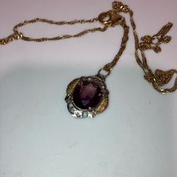 Sterling Silver Vintage Pendant On 925 Silver Gold Tone 18 Inch Chain 