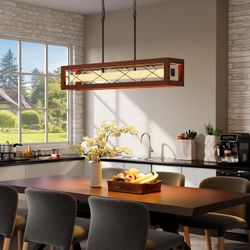 Farmhouse Chandeliers Wood Kitchen Island