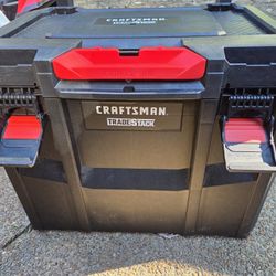 CRAFTSMAN TRADESTACK Tool Box with Wheels, Waterproof, Stackable System, Portable Rolling Storage 22.5 Inch (CMST21445 + CMST21430)