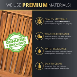 Two Teakwood Folding Patio Chairs