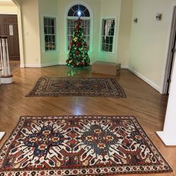 1870 Antique Caucasian Eagle Kazak Rug 5x7