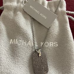 NEW Michae Kors Silver Necklace/pendant $175.00