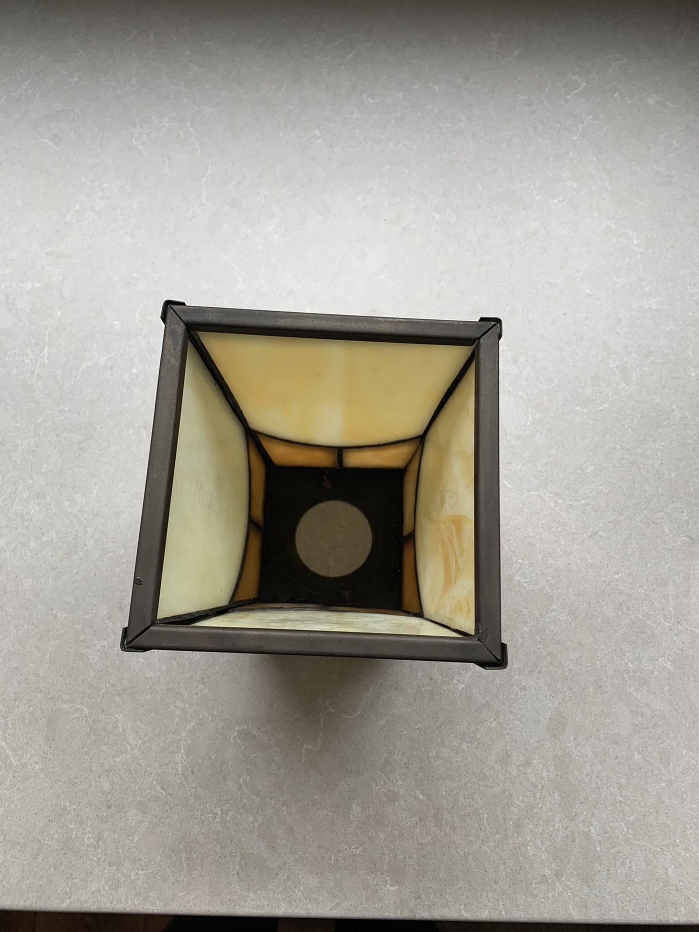 Craftsman / Mission Style 4Light Chandelier with Tiffany Style Glass