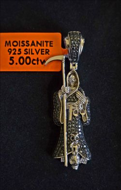 Silver Grim Reaper Pendant/ Santa Muerte