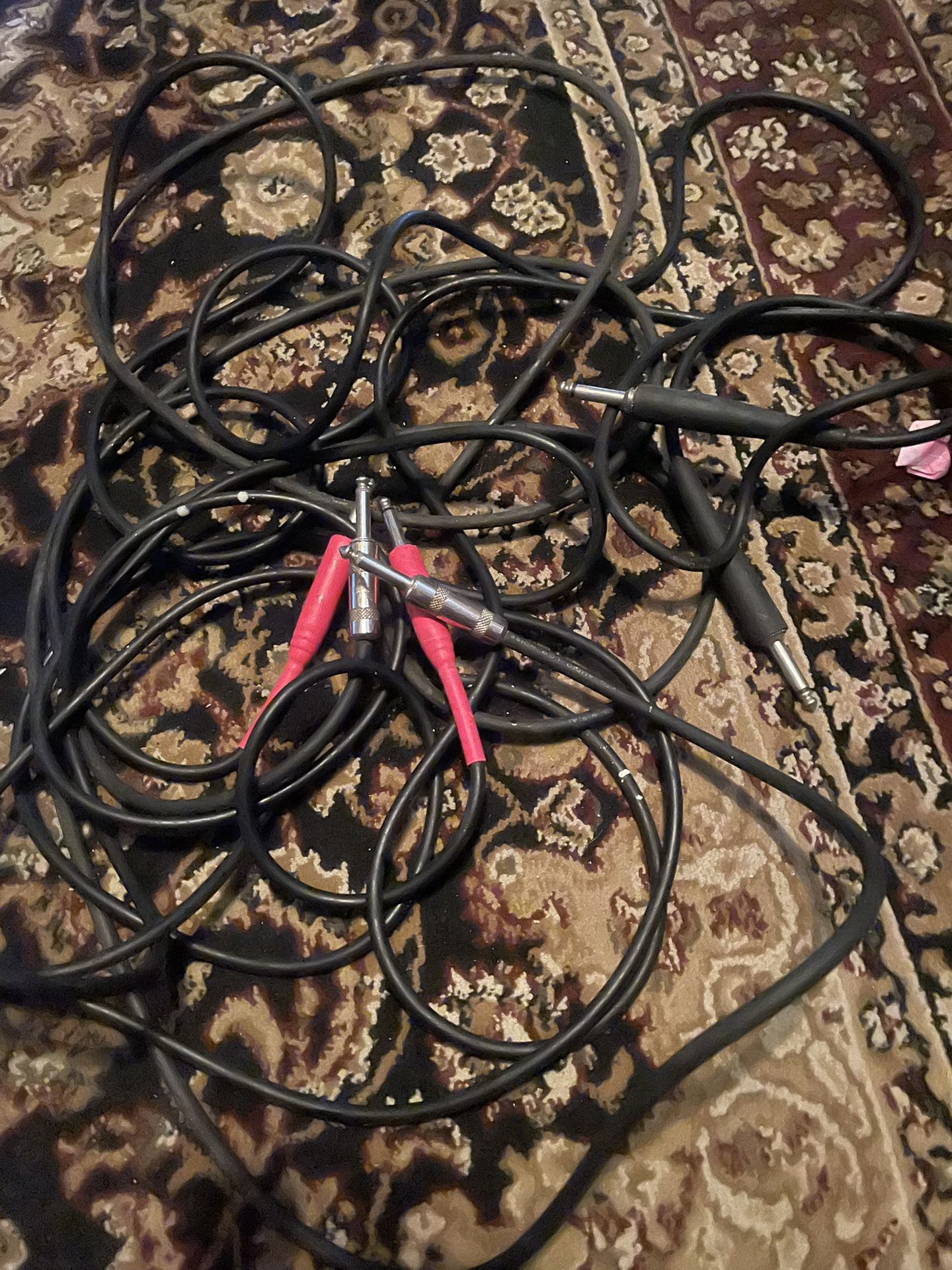 2 Long Guitar Bass Cables And One Short For Pedal