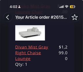 Grey couch/day bed from Article Furniture
