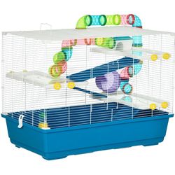 31" Extra Large Hamster Cage~NEW~wTubes &Tunnels, 4 Tier Small Animal Cage w Portable Carry Handles, Rat Gerbil Cage with Water Bottle, Food Dish, Exe