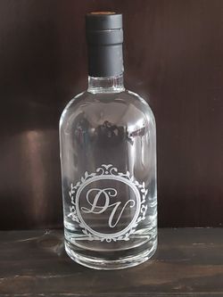 Engraved Wedding Monogram Bottles