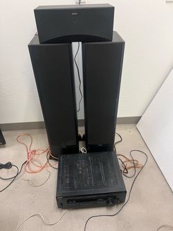 Phenomenal sound system Boston acoustic VR1 speakers with Sony reciever and center speaker