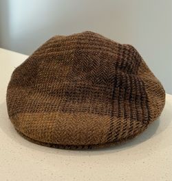 Goorin Bros Alfonso D’Este Herringbone Plaid Flat Cap Hat Size Medium / 7 & 1/8
