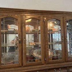 6 Ft China Hutch Cabinet With Lights