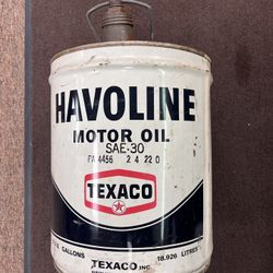 Vintage Texaco Havoline Motor Oil Can 