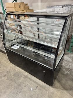 New! Polarman 60" Black Commercial Freestanding Curved Display Case NSF ETL