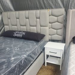 Gray Queen Bed With Either Of The Headboard (New 
