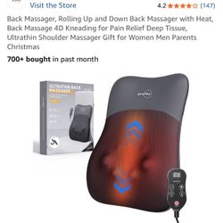 $75 Brand New Pryfey Back Massager, Rolling Up and Down Back Massager with Heat, Back Massage 4D Kneading for Pain Relief Deep Tissue, Ultrathin Shoul
