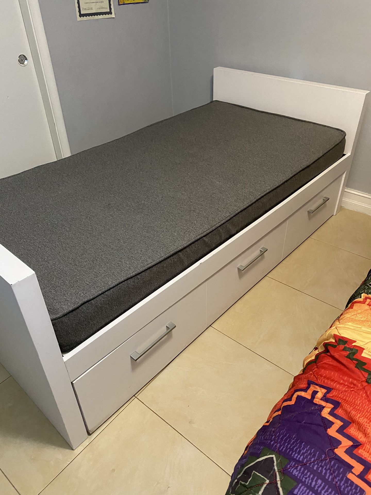 Twin size storage bed