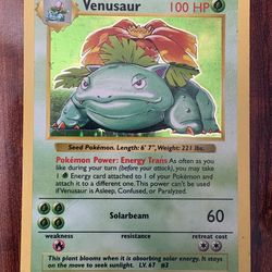 Pokemon Venusaur Base Set SHADOWLESS Holo 15/102 LP 🍃