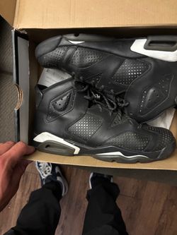 Air Jordan 6 Black Leather Sneakers