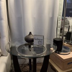 2 Glass Side Tables!  Espresso Wood $60