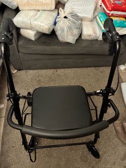 Black Rollator Walker with Seat