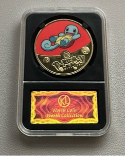 Pokemon Squirtle Gold Coin W/ Slab Case