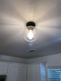 Light Mount with Clear Glass Shade