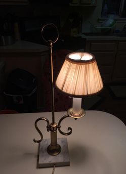 Vintage Brass Lamp, Marble Base