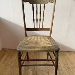 Antique Carved Cane Chair