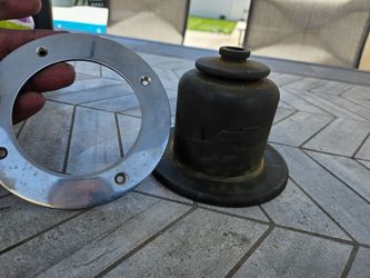Vintage Chevrolet shifter boot with chrome ring