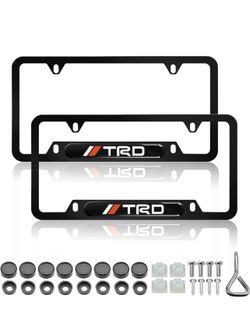 Sparkle-um 2Pcs Newest Custom Personalized 4 Hole Matte Aluminum Alloy License Plate Frame