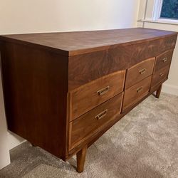 1960s Lowboy MCM 9 Drawer Dresser